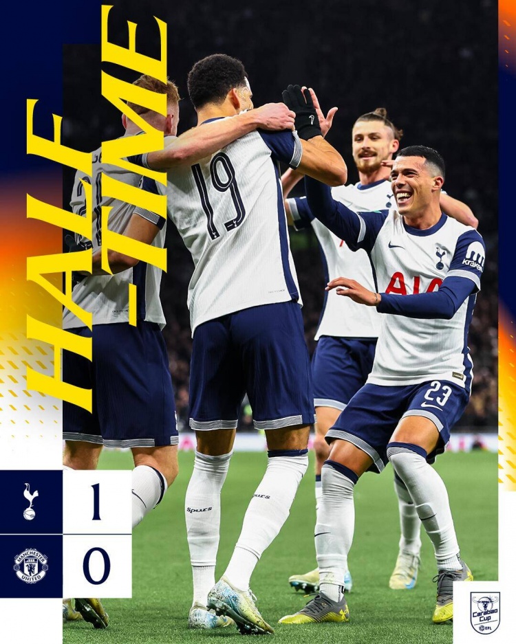 半場-曼聯(lián)暫0-1熱刺 索蘭克破門波羅屢次關(guān)鍵防守林德洛夫傷退